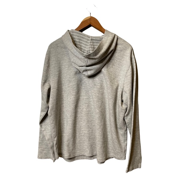 VINCE 100% COTTON HEATHER GREY JERSEY HOODIE - Picture 2 of 3